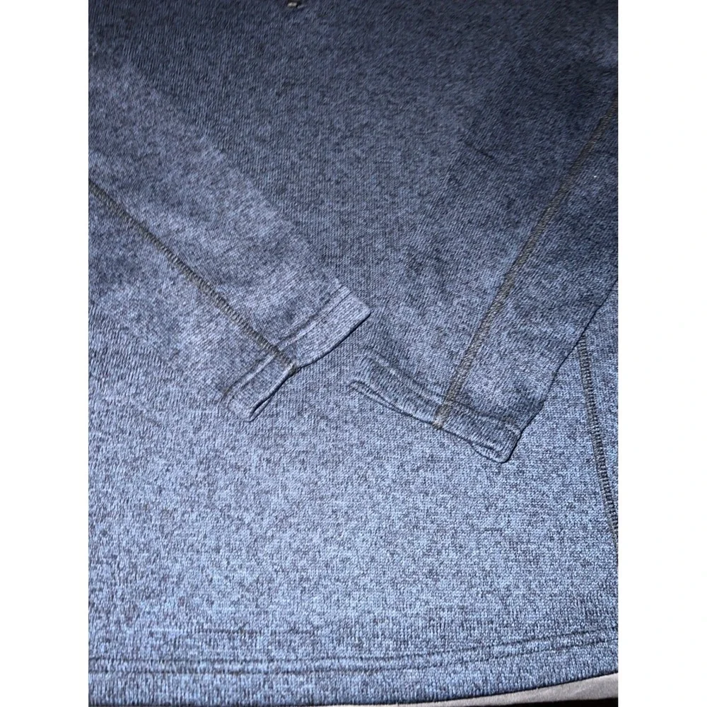 Eddie Bauer Mens XL Blue Marl Quarter Zip Pullover Sweater